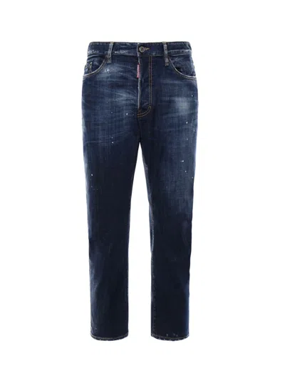 Dsquared2 Tapered Denim Distressed Detailing In Blue