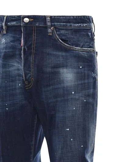Dsquared2 Tapered Denim Distressed Detailing In Blue