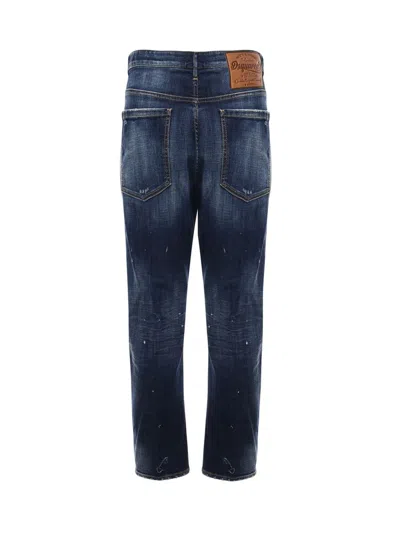 Dsquared2 Tapered Denim Distressed Detailing In Blue