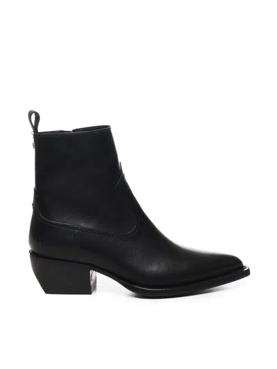 Golden Goose Leather Boots In Black