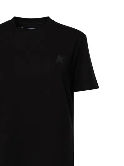 Golden Goose Cotton T-shirt With Iconic Frontal Star In Black
