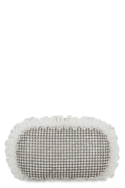 Self-portrait Christopher Kane Residency Clutch With All-over Rhinestones In Silver