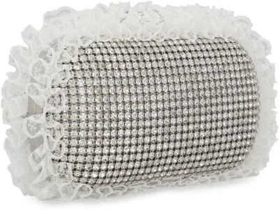 Self-portrait Christopher Kane Residency Clutch With All-over Rhinestones In Silver