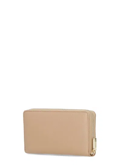 Coccinelle Beige Metallic Soft Wallet In Beige