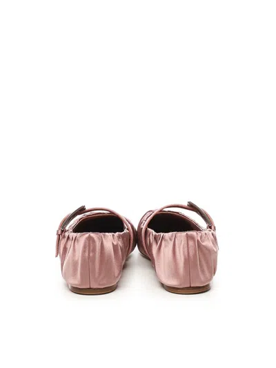 Paris Texas Sveva Satin Ballet Flats In Dark Phard