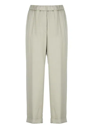 Peserico Elastic Waist Casual Pants In Green