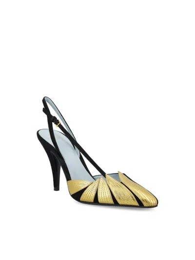Shop Valentino Garavani Low Shoes In Black/old Gold