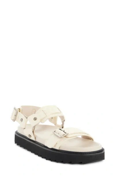 Acne Studios Leather Platform Sandals In Sand Beige