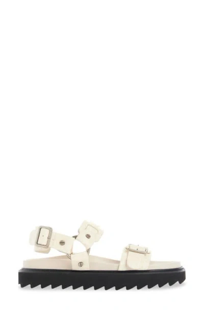 Acne Studios Leather Platform Sandals In Sand Beige