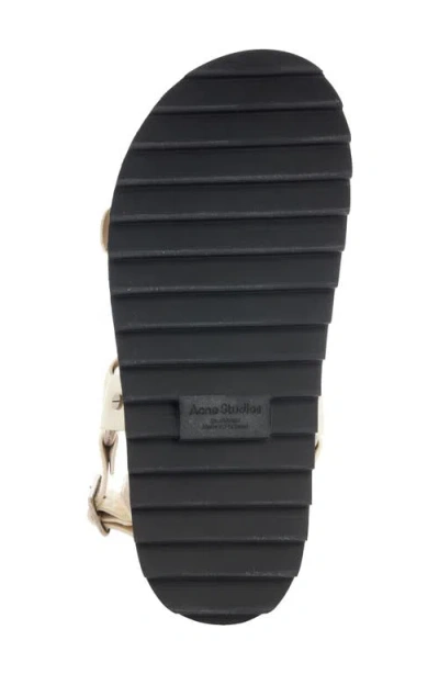 Acne Studios Leather Platform Sandals In Sand Beige