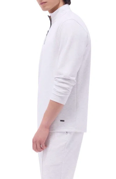 Bugatchi Quarter Zip Performance Pullover In Chalk