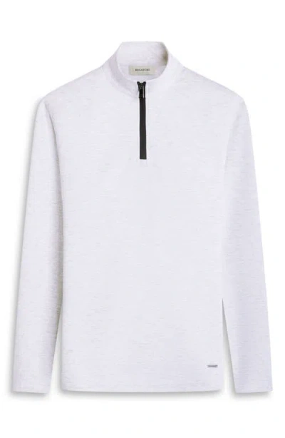 Bugatchi Quarter Zip Performance Pullover In Chalk