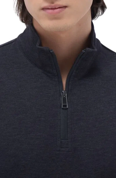 Bugatchi Quarter Zip Performance Pullover In Black