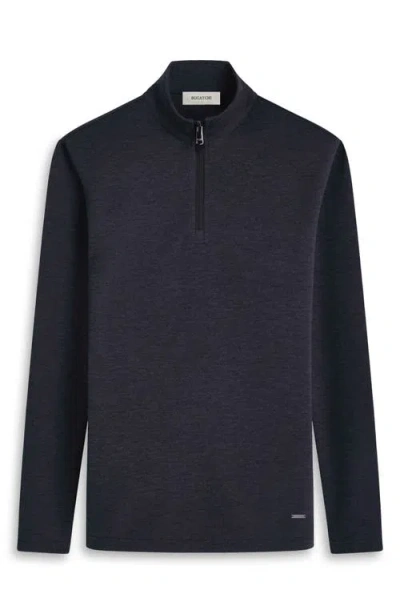 Bugatchi Quarter Zip Performance Pullover In Black