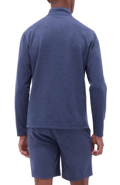 Bugatchi Quarter Zip Performance Pullover In Blue