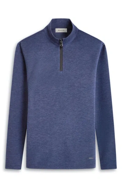Bugatchi Quarter Zip Performance Pullover In Blue