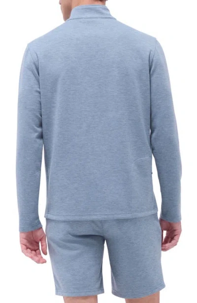 Bugatchi Quarter Zip Performance Pullover In Blue
