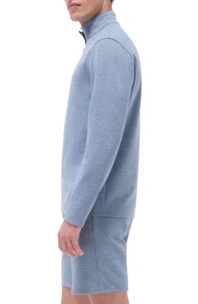 Bugatchi Quarter Zip Performance Pullover In Blue