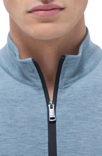 Bugatchi Quarter Zip Performance Pullover In Blue