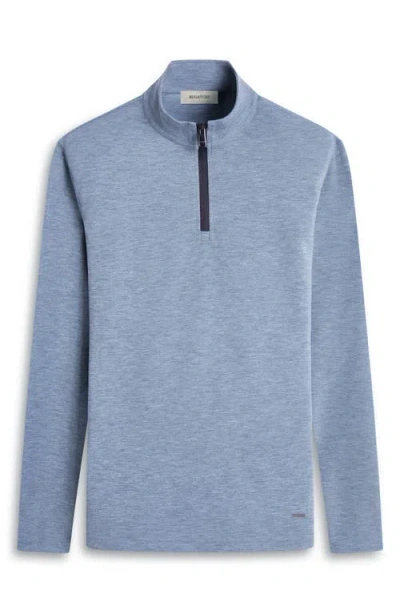Bugatchi Quarter Zip Performance Pullover In Blue