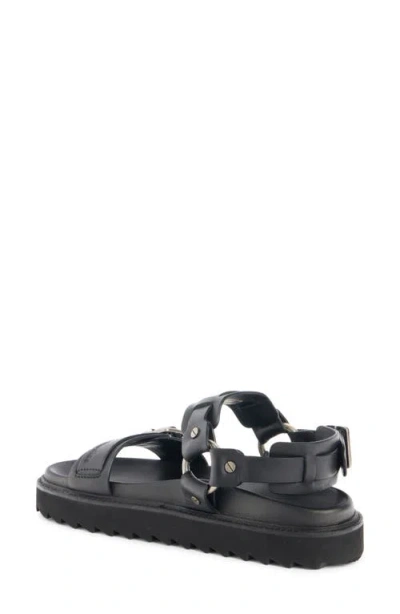 Acne Studios 30mm Leather Buckle Strap Sandals In Black