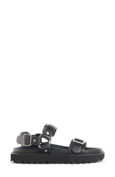 Acne Studios 30mm Leather Buckle Strap Sandals In Black