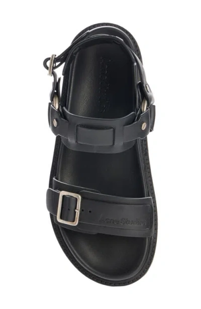 Acne Studios 30mm Leather Buckle Strap Sandals In Black