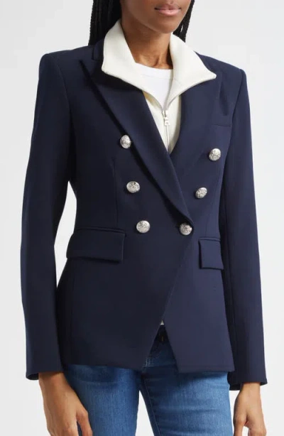 Veronica Beard Miller Double-breasted Blazer In Blue