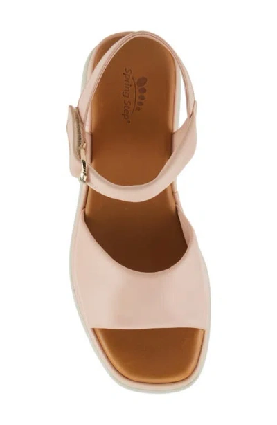 Spring Step Huntington Ankle Strap Platform Sandal In Blush
