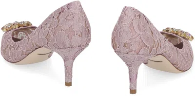 Dolce & Gabbana Bellucci Taormina Lace Pumps In Purple