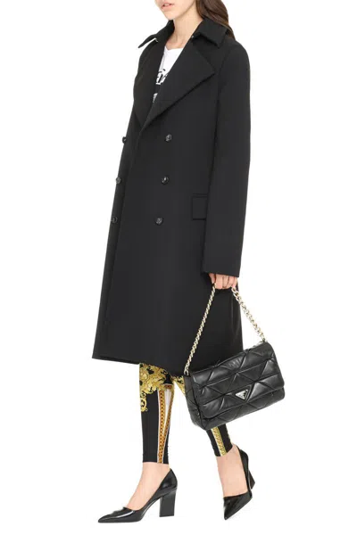 Bottega Veneta Double-breasted Wool Coat In Black