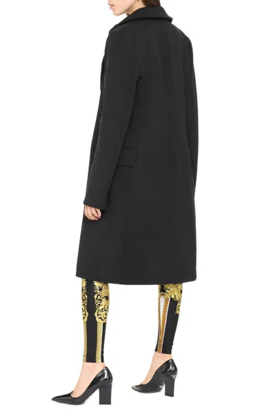 Bottega Veneta Double-breasted Wool Coat In Black