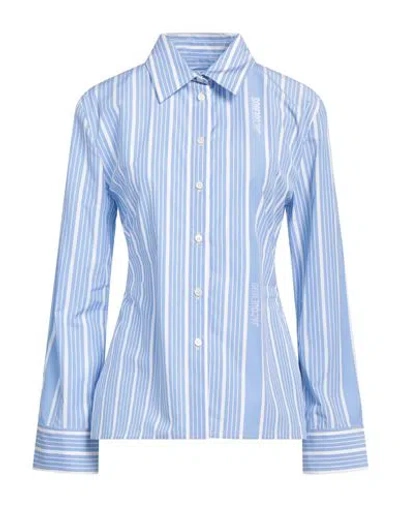 Jacquemus Striped Shirt With Cut-out In Blue