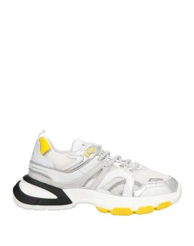 Serafini Woman Sneakers Light Grey Size 8 Leather, Textile Fibers