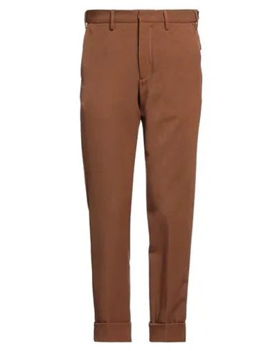 At.p.co At. P.co Man Pants Brown Size 36 Polyester, Wool, Elastane In Brown