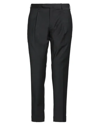Santaniello Man Pants Charcoal Size 40 Wool In Black