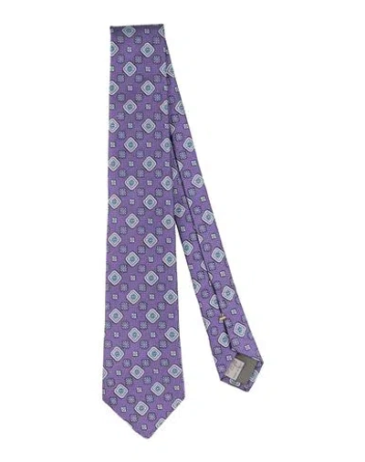 Canali Man Ties & Bow Ties Purple Size - Silk In Purple