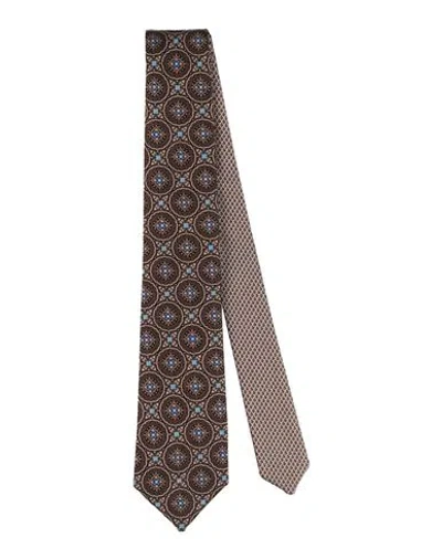 Canali Man Ties & Bow Ties Chocolate Brown Size - Silk In Brown