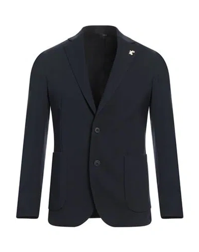 Tombolini Man Blazer Midnight Blue Size 40 Viscose, Polyamide, Elastane In Blue