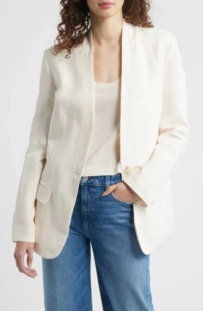 Wyeth Linen Blend Blazer In Chalk