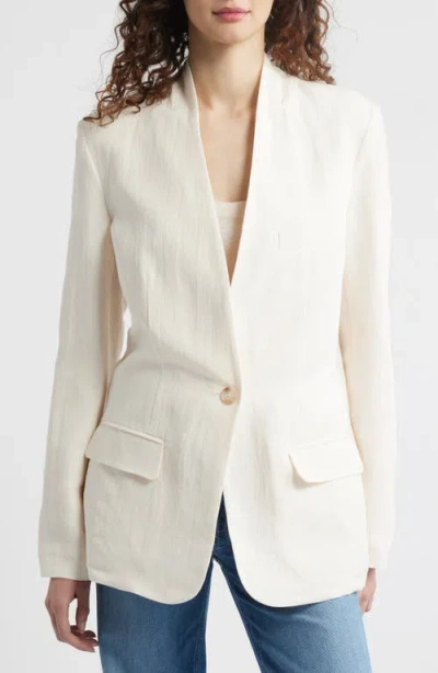 Wyeth Linen Blend Blazer In Chalk
