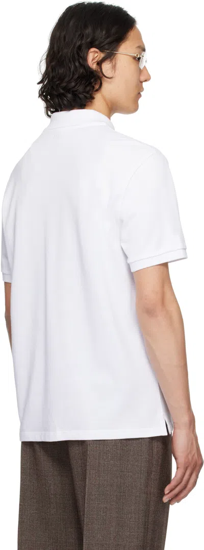 Ami Alexandre Mattiussi Organic Cotton Ami De Coeur Polo Shirt In White