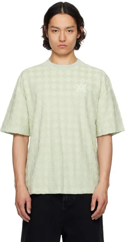 Amiri Green Ma Quad Toweling Oversized T-shirt In Pale Mint