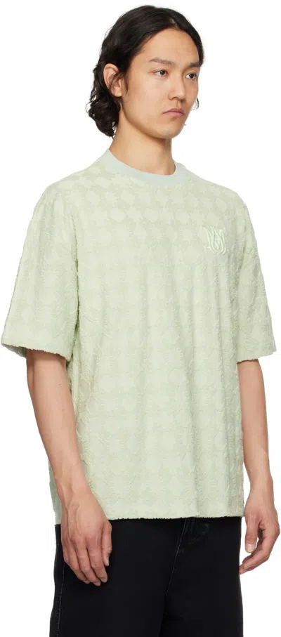 Amiri Green Ma Quad Toweling Oversized T-shirt In Pale Mint