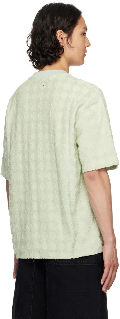 Amiri Green Ma Quad Toweling Oversized T-shirt In Pale Mint