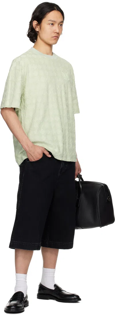 Amiri Green Ma Quad Toweling Oversized T-shirt In Pale Mint