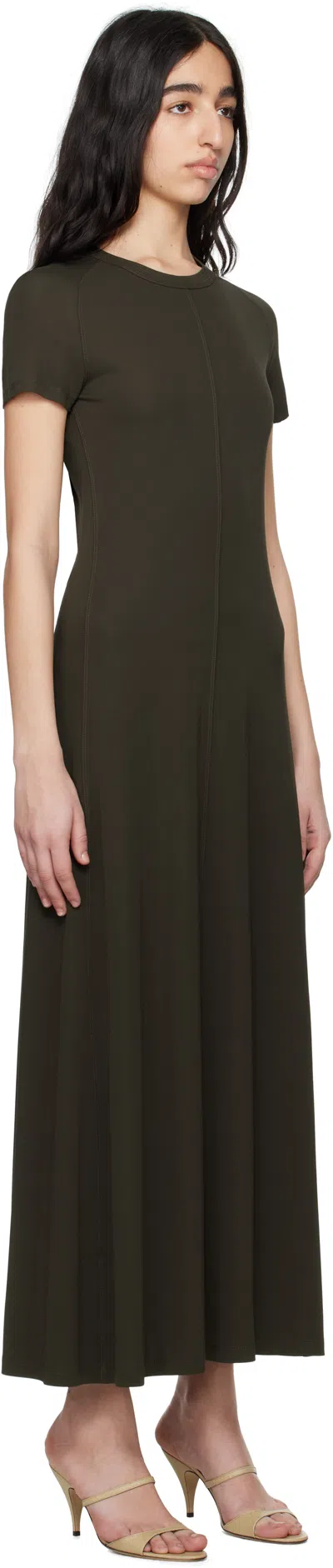 Totême Black Fluid Jersey Long Dress In Brown