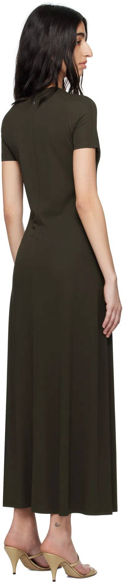 Totême Black Fluid Jersey Long Dress In Brown