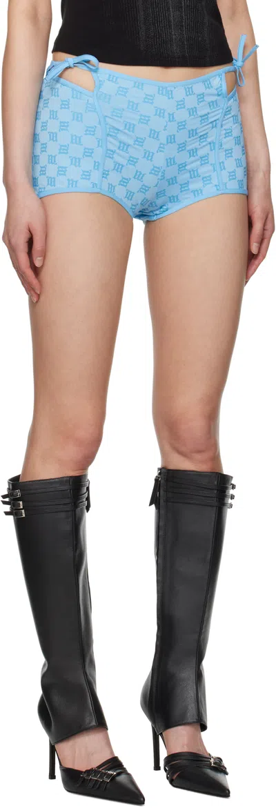 Misbhv Blue Monogram Coquette Shorts In Blue