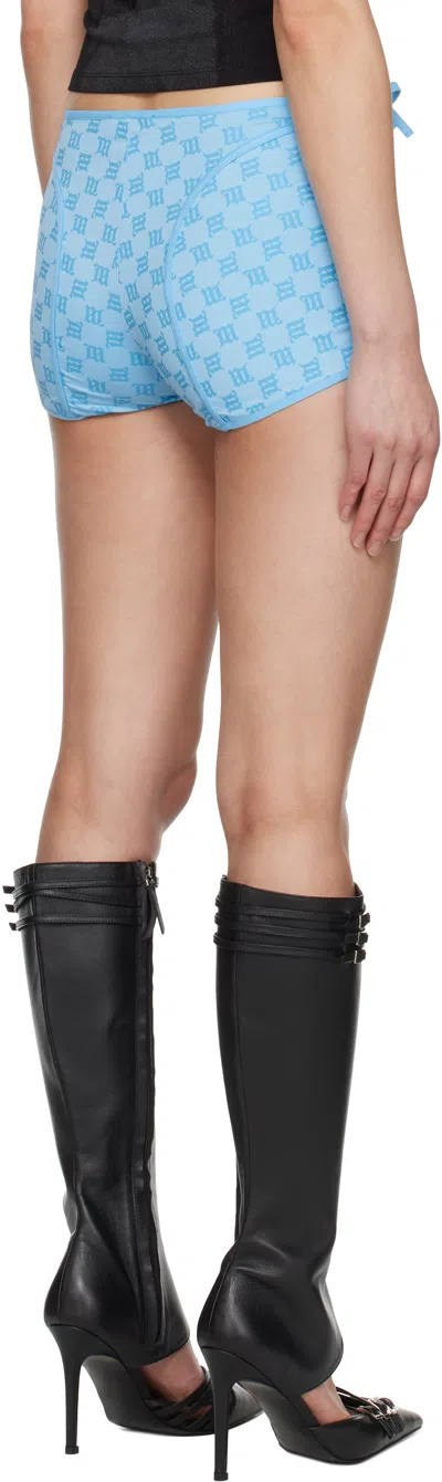 Misbhv Blue Monogram Coquette Shorts In Blue